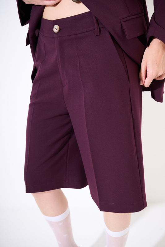 Vínové kostýmové bermudy