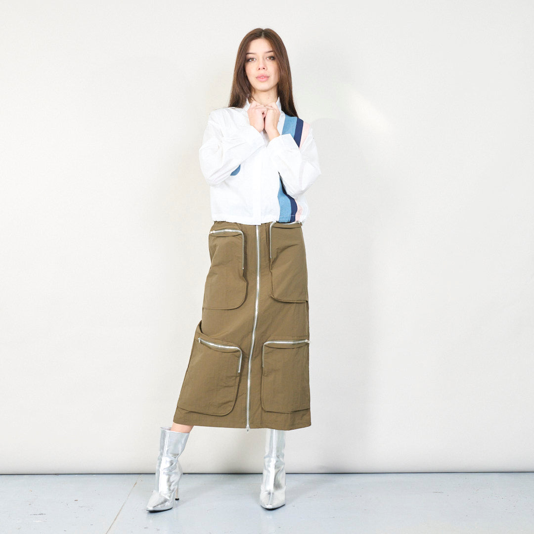 Béžová kargo sukně