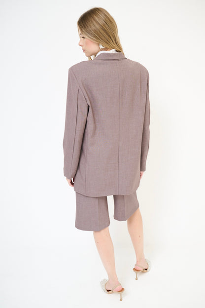 Kostýmové sako v barvě kávy