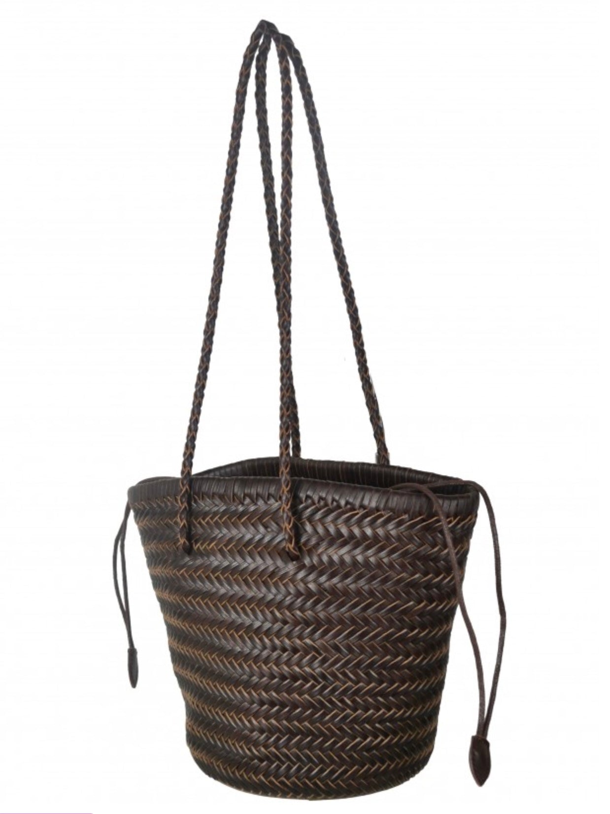 Hnědý kožený košík