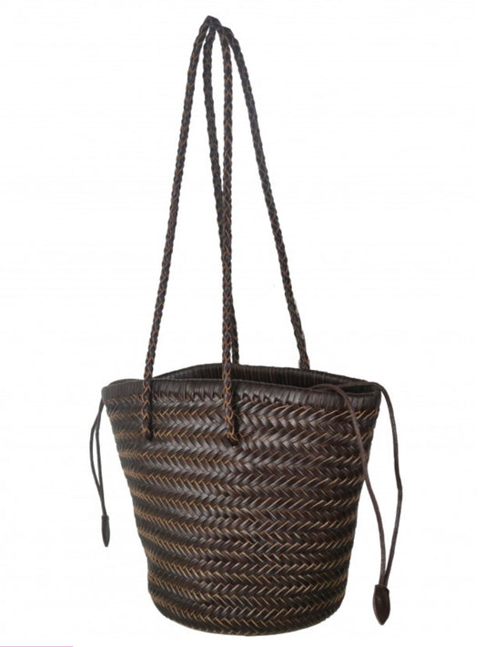 Hnědý kožený košík