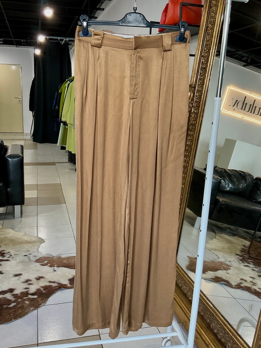 Hnědé kalhoty z cupra