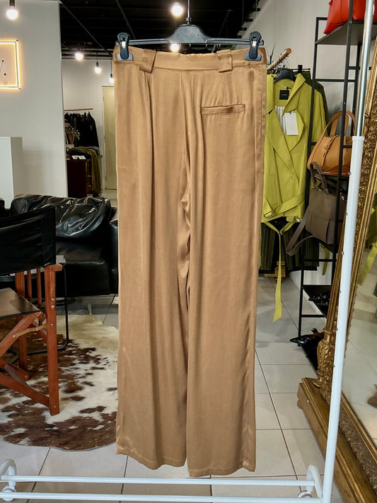 Hnědé kalhoty z cupra