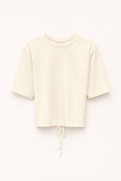 Butter yellow tričko s krátkým rukávem na zavazování