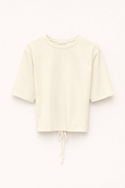 Butter yellow tričko s krátkým rukávem na zavazování