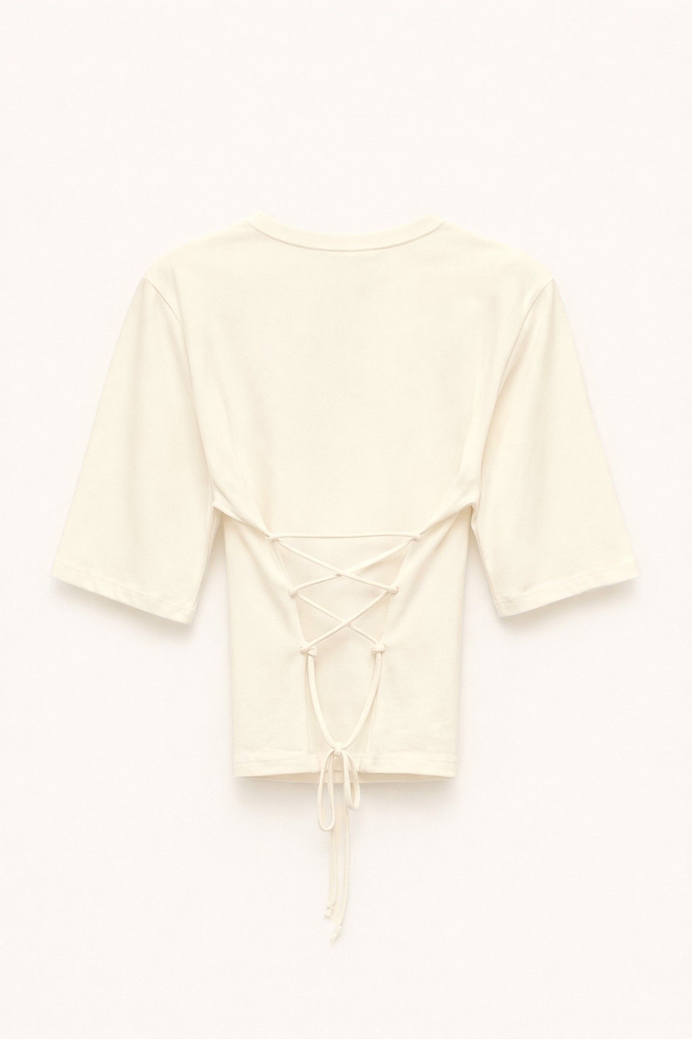 Butter yellow tričko s krátkým rukávem na zavazování