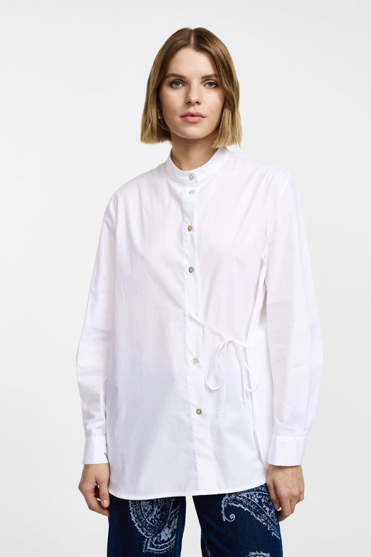 Bílá dlouhá košile s vázáním