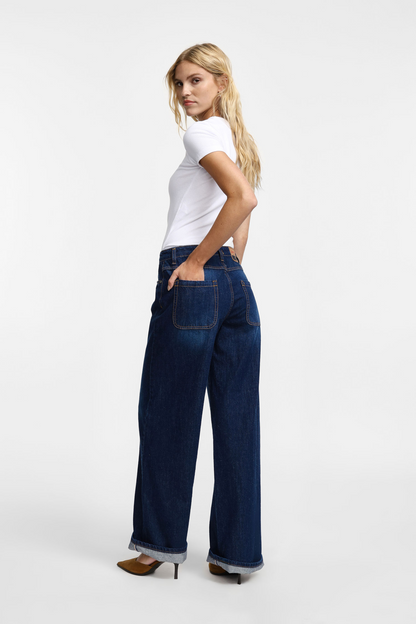 Široké džíny s lemem