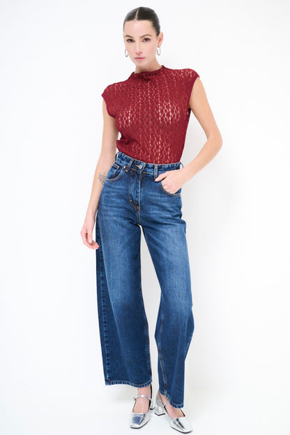 Cullotes džíny s vysokým pasem