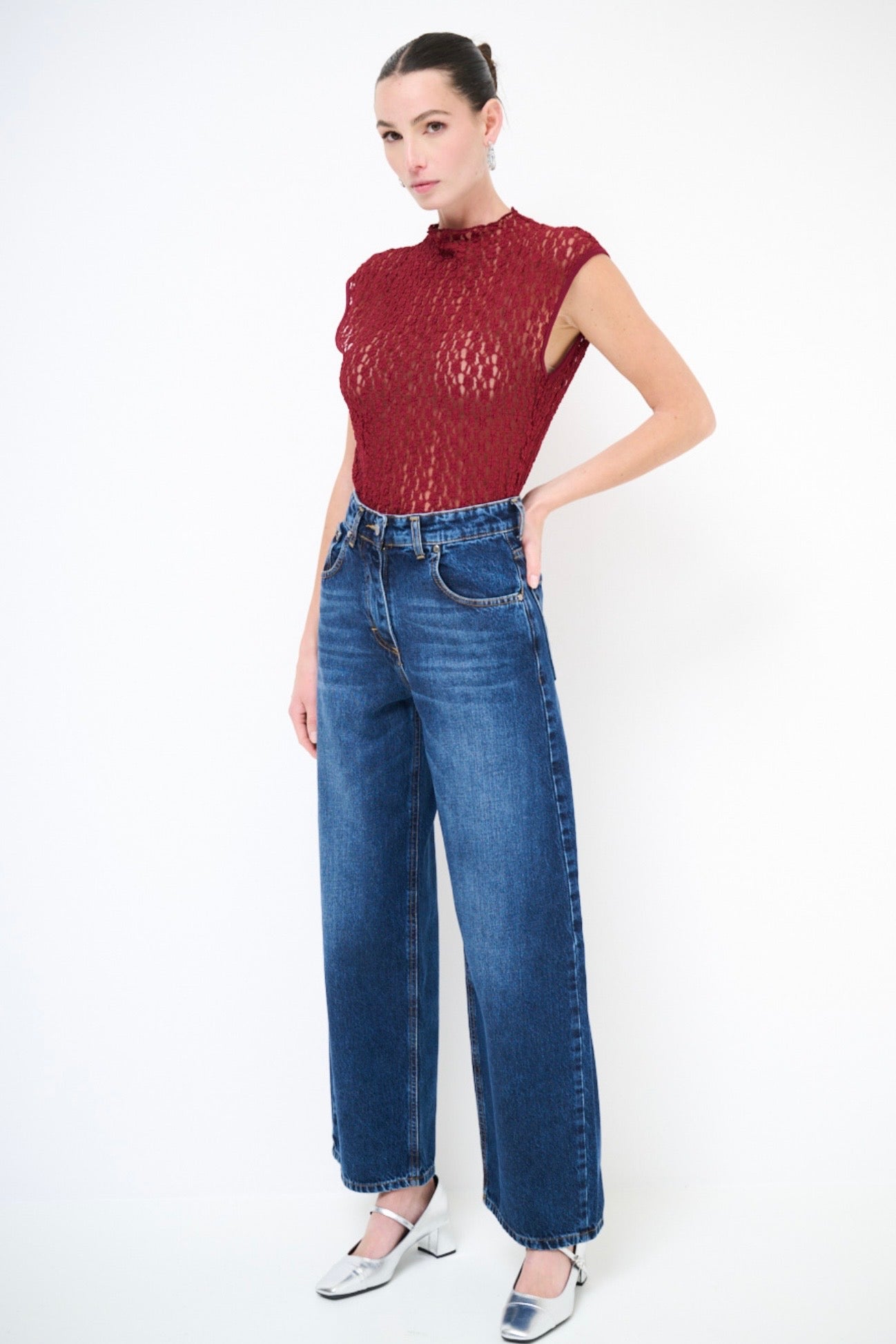 Cullotes džíny s vysokým pasem