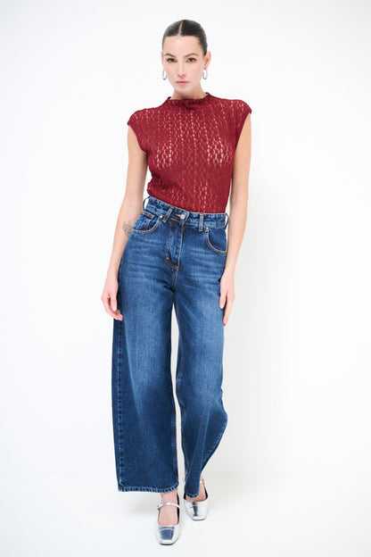 Cullotes džíny s vysokým pasem