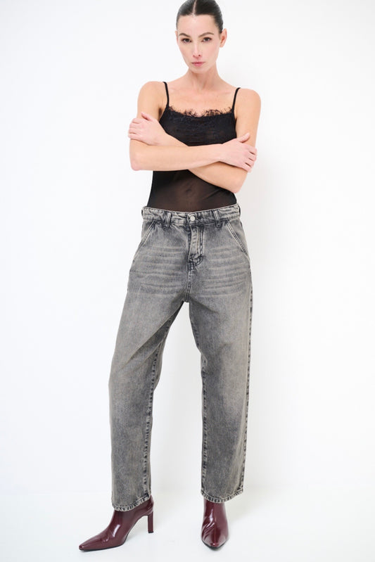 Šedé boyfriend džíny