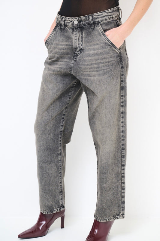 Šedé boyfriend džíny