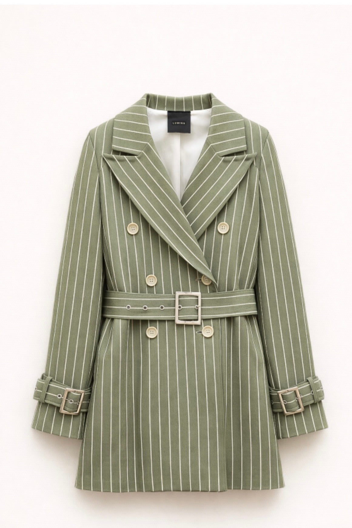 Zelený pruhovaný kabát/sako