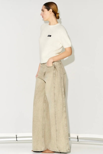 Béžové avantgradní džíny