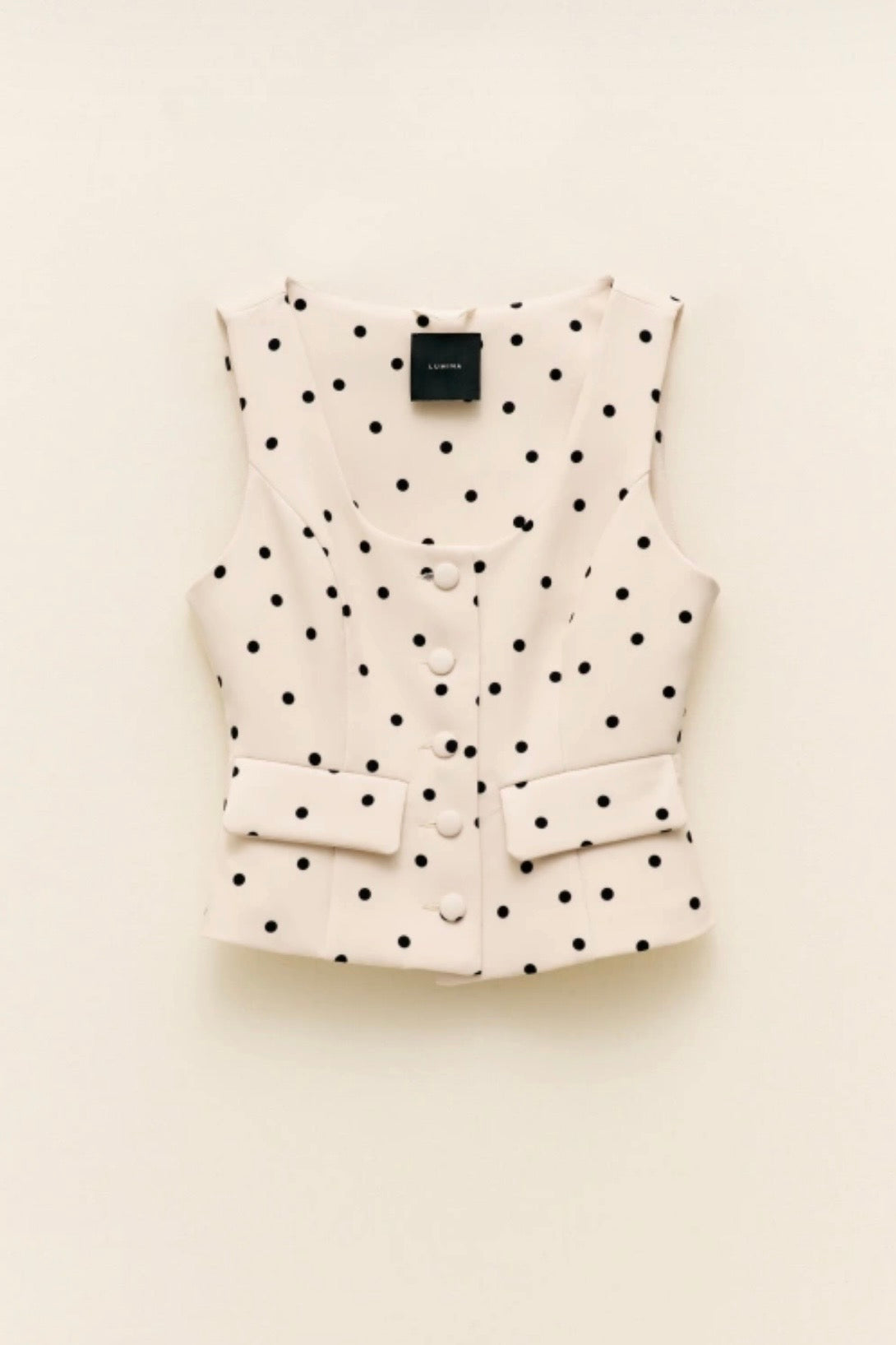 Krémový korzet s puntíky