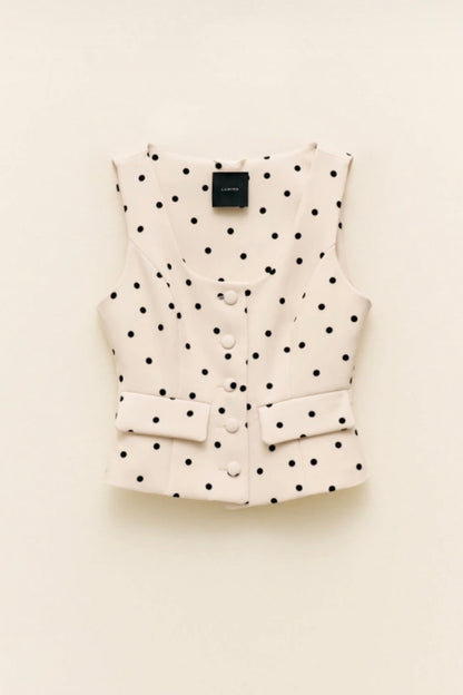 Krémový korzet s puntíky
