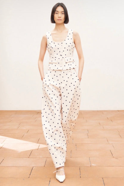 Krémový korzet s puntíky