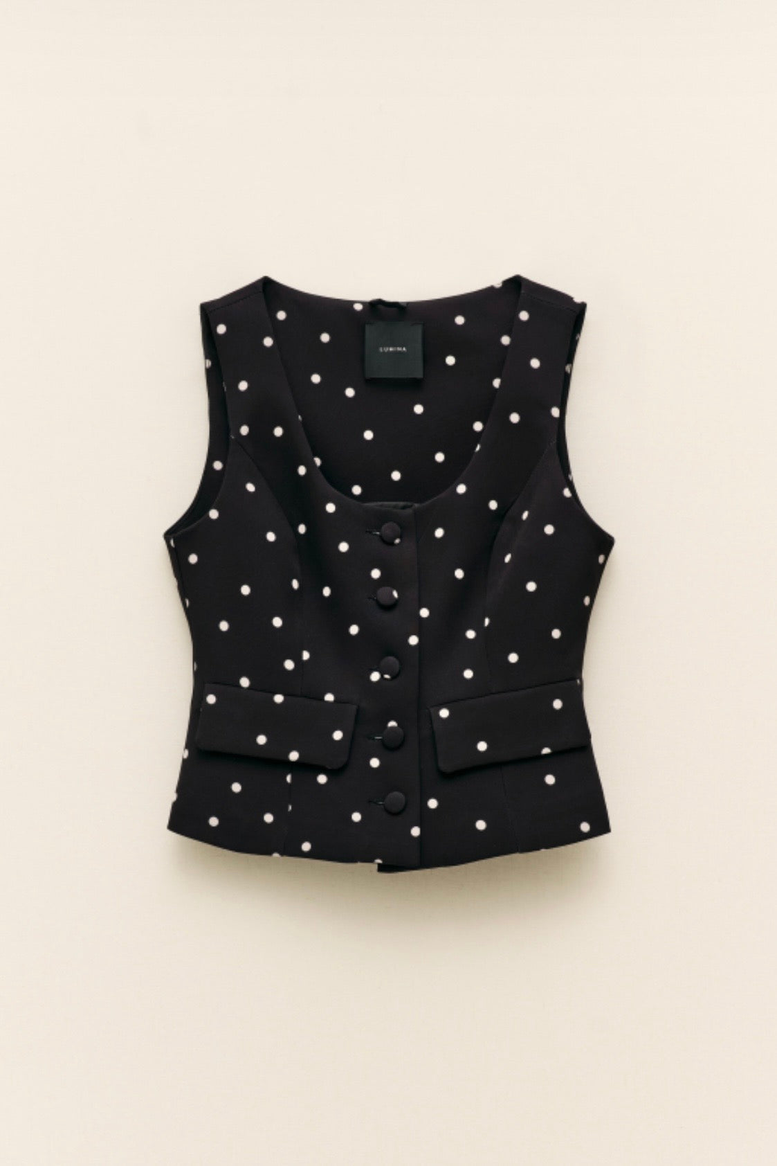 Černý korzet s puntíky
