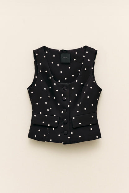 Černý korzet s puntíky