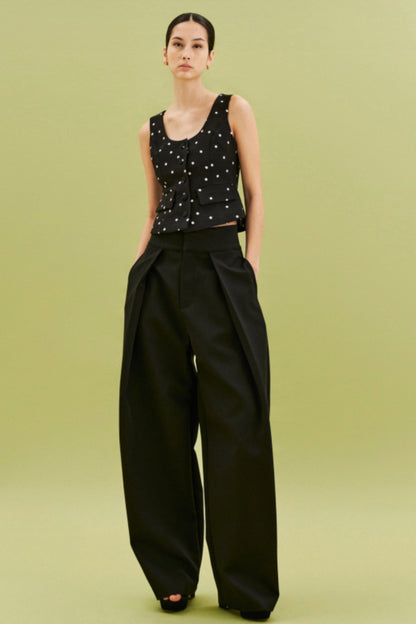 Černý korzet s puntíky