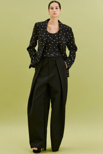 Černý korzet s puntíky