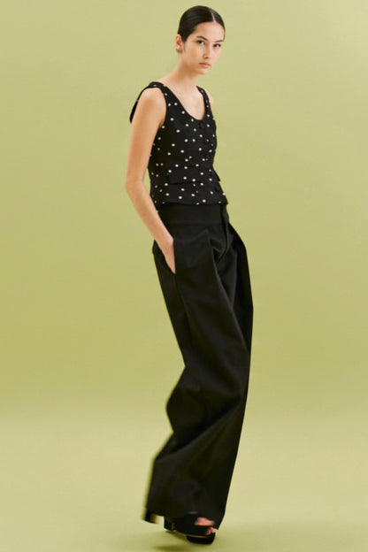 Černý korzet s puntíky