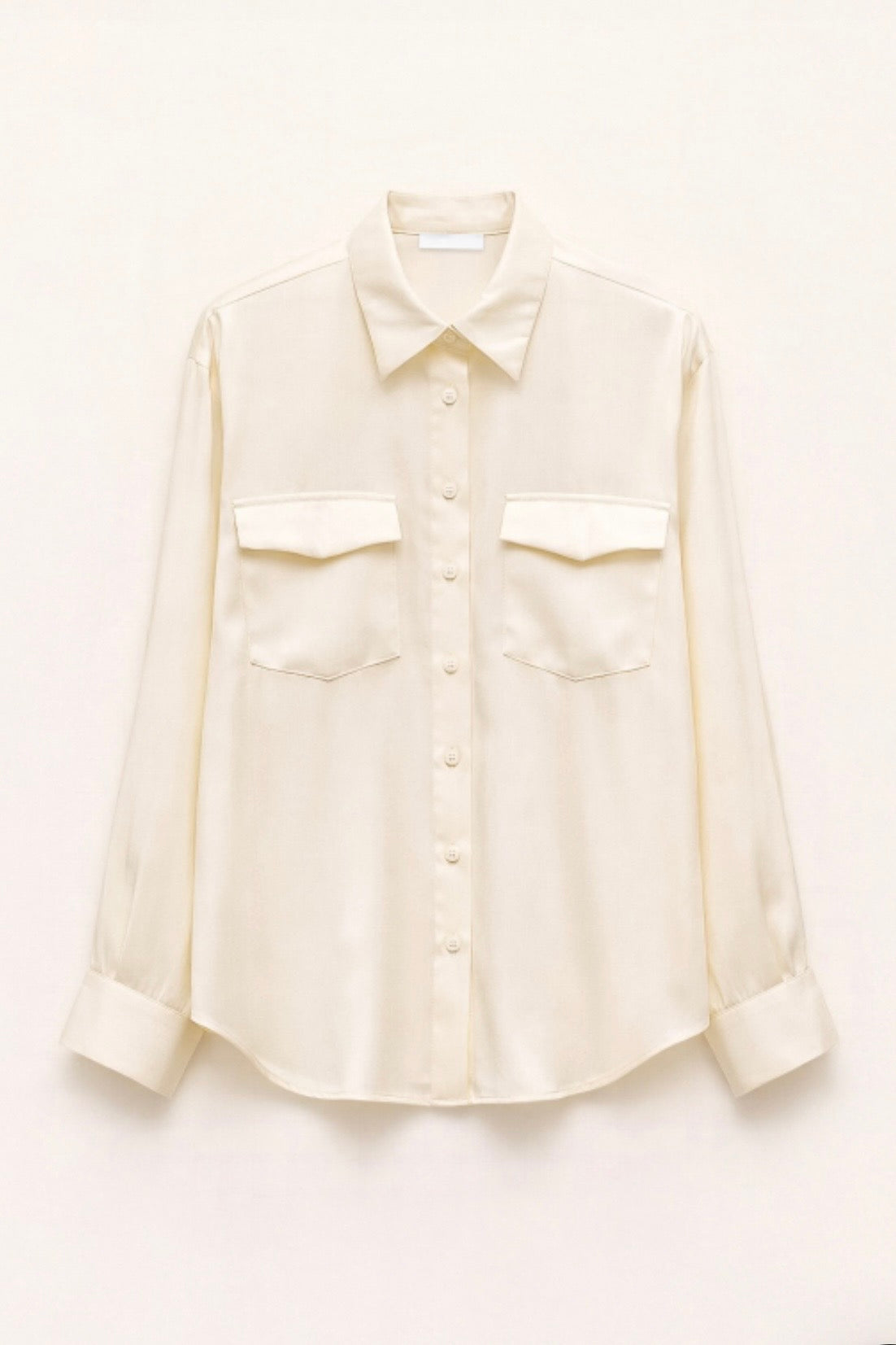 Krémová saténová košile