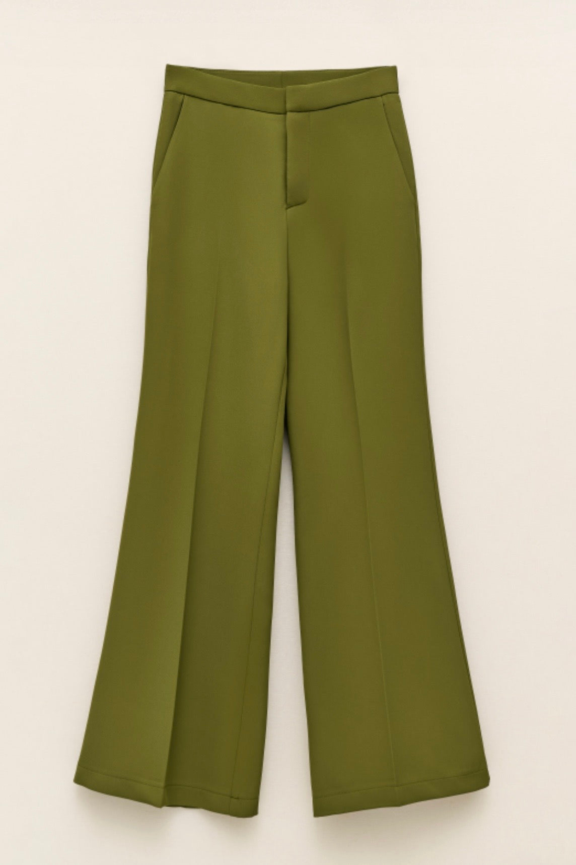 Zelené flared kalhoty