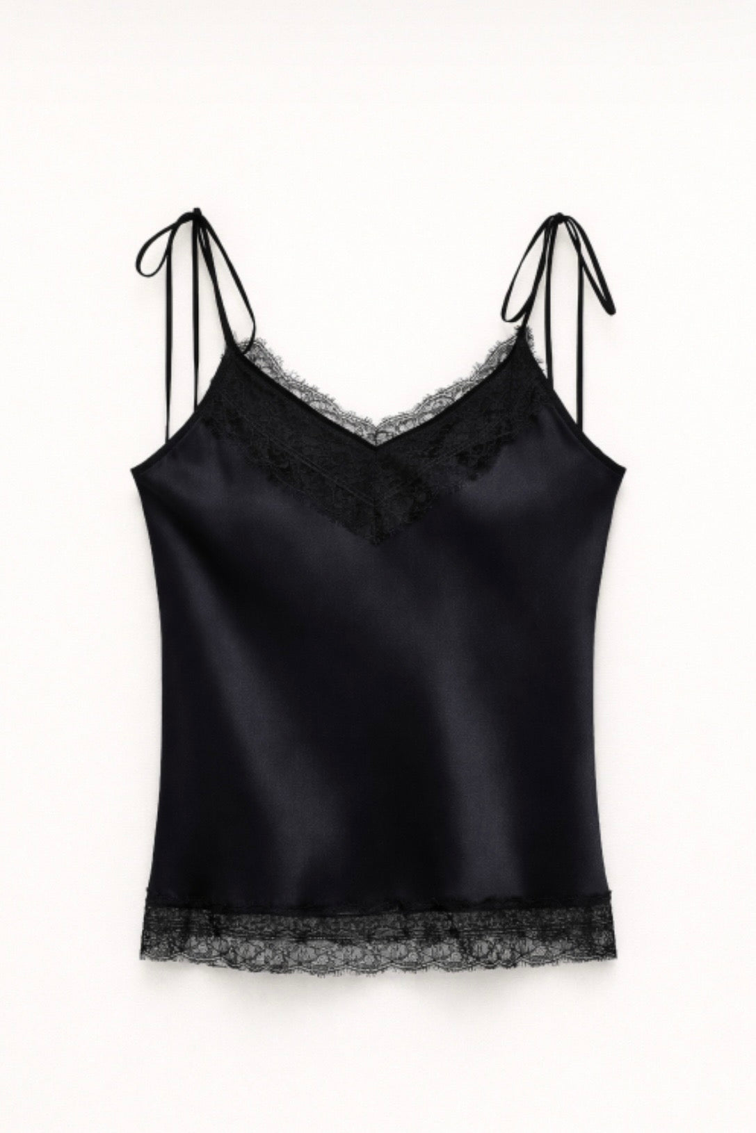 Černé saténové tílko