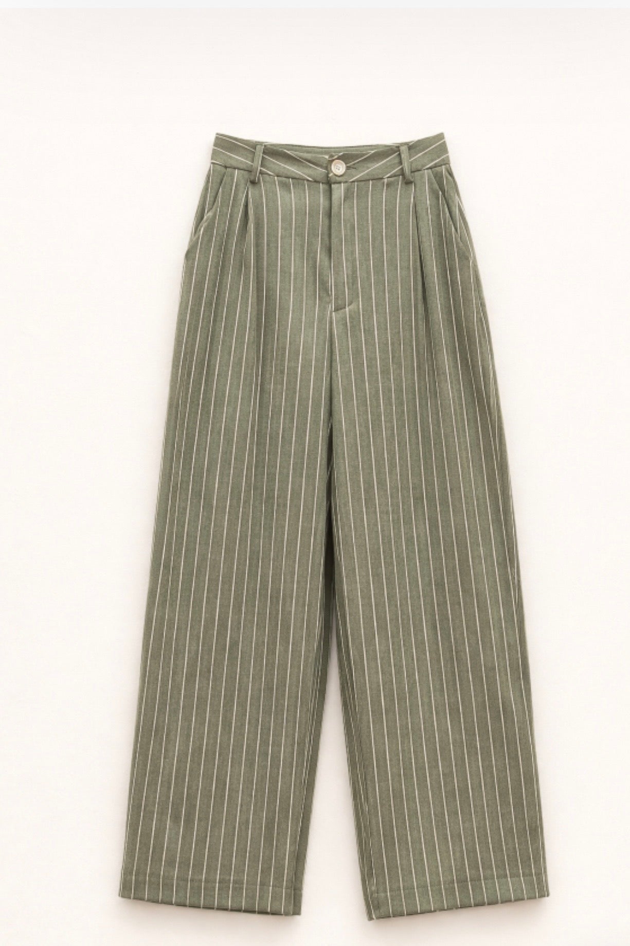 Pruhované zelené kalhoty