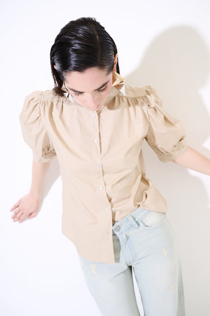 Béžová košile s krátkým rukávem