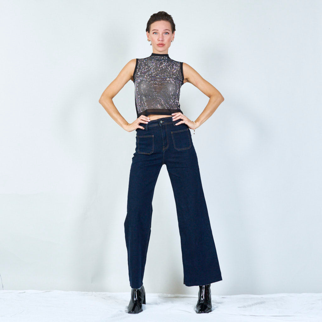 Modré elastické džíny