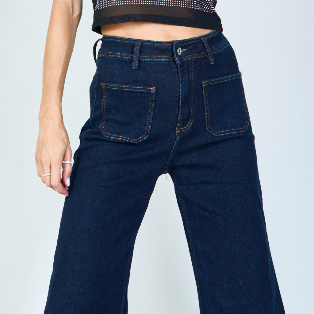 Modré elastické džíny