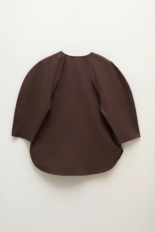 Hnědá bavlněná balónová halenka