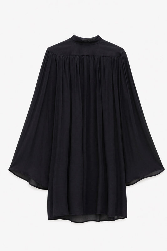 Černé viskózové boho minišaty