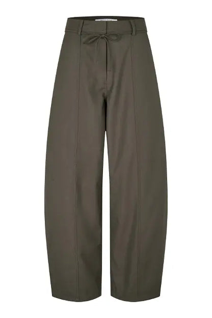 Ležérní khaki barelové kalhoty