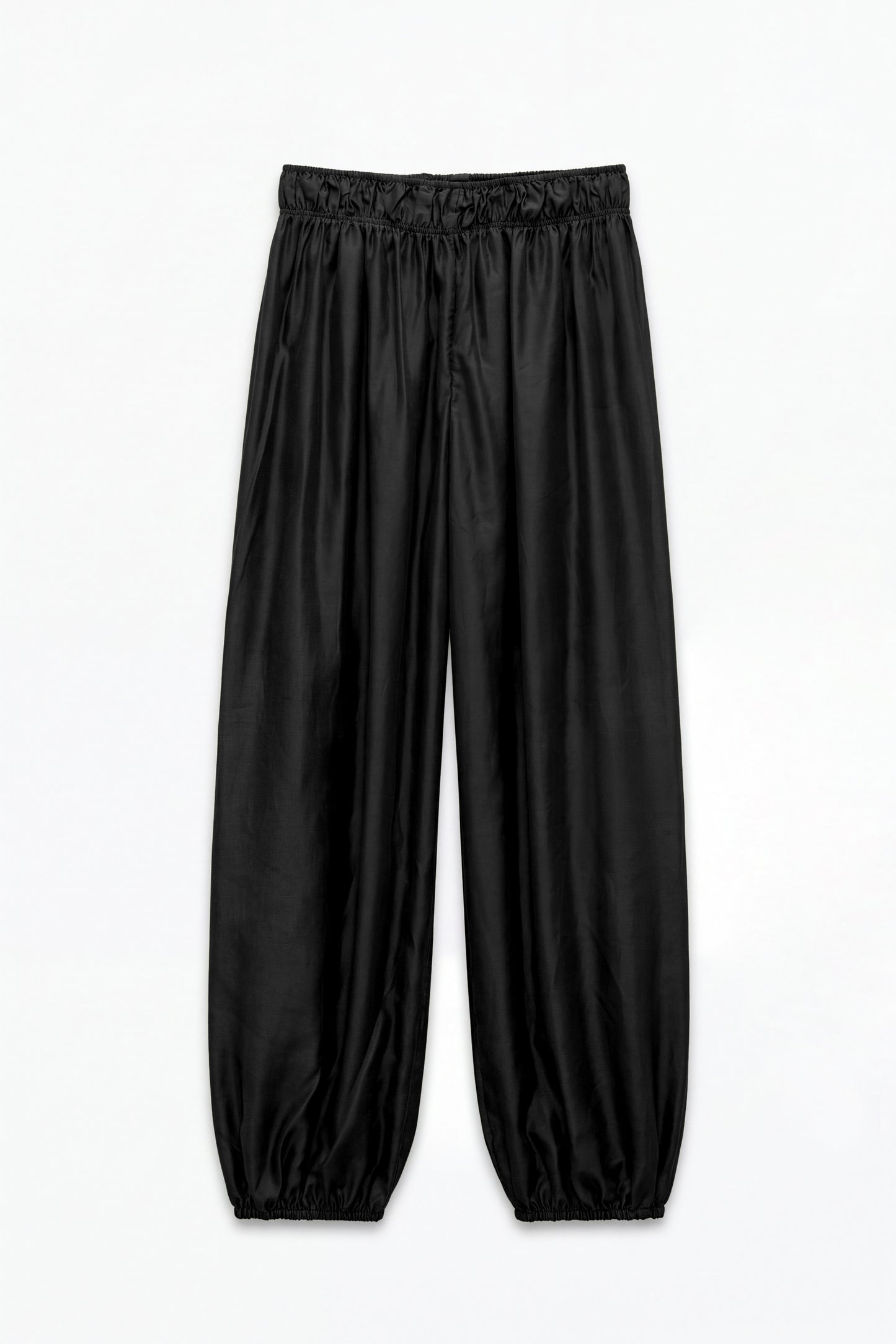 Černé balonové kalhoty na gumu