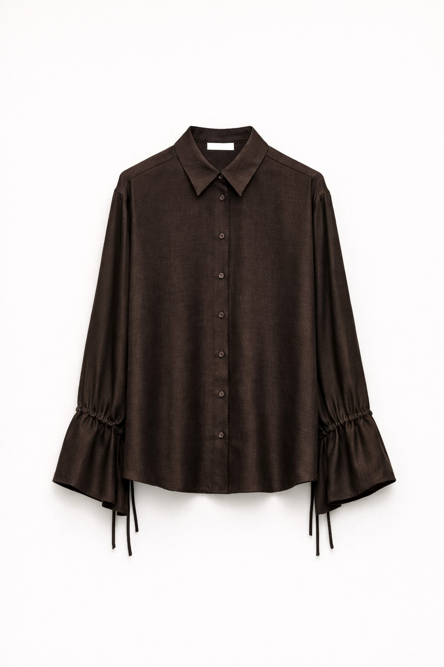 Hnědá lněná košile