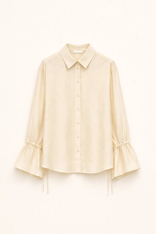 Krémová lněná košile