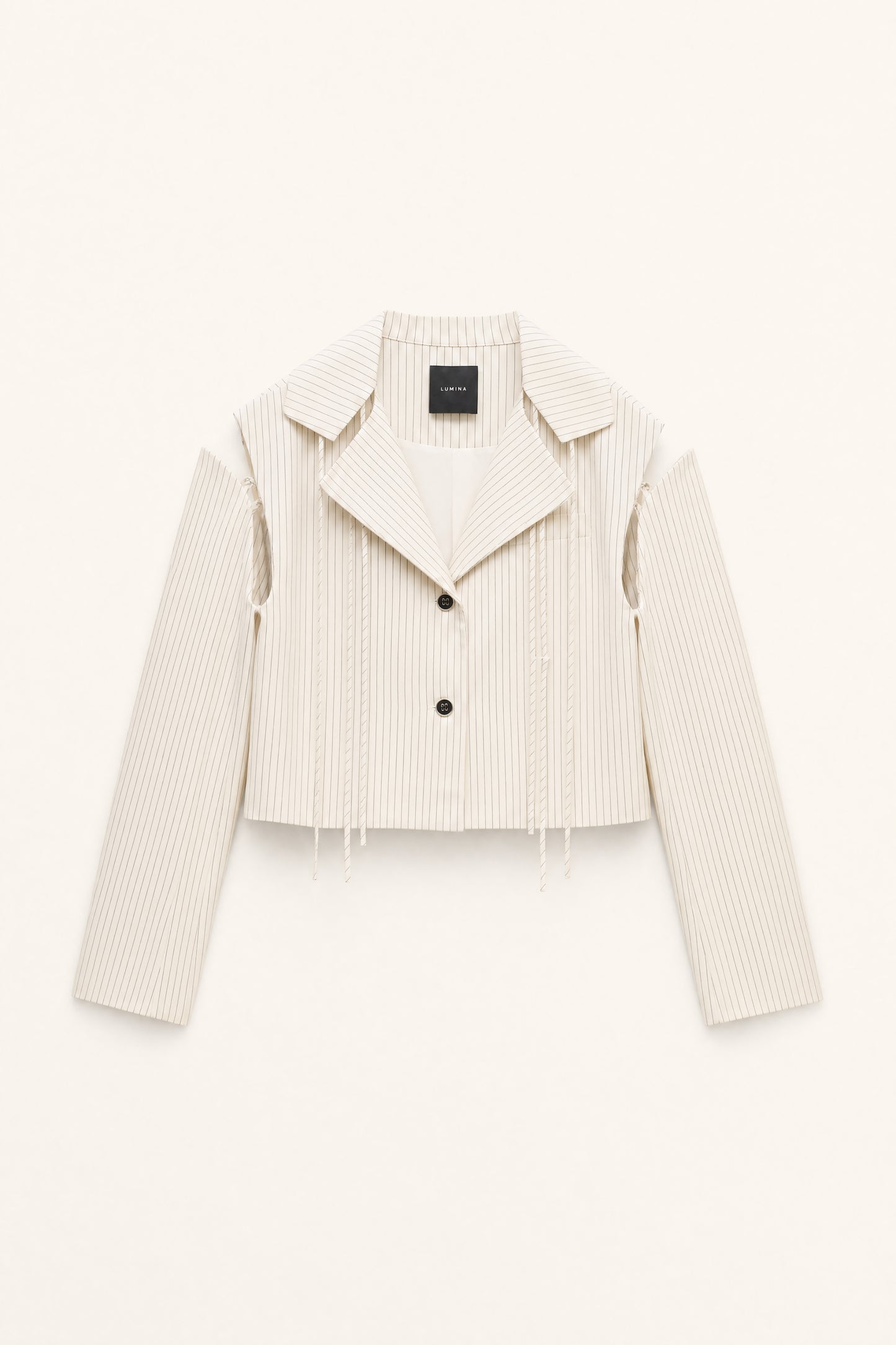 Krémová pruhovaná bundička/vesta “v DESTRUKCI”