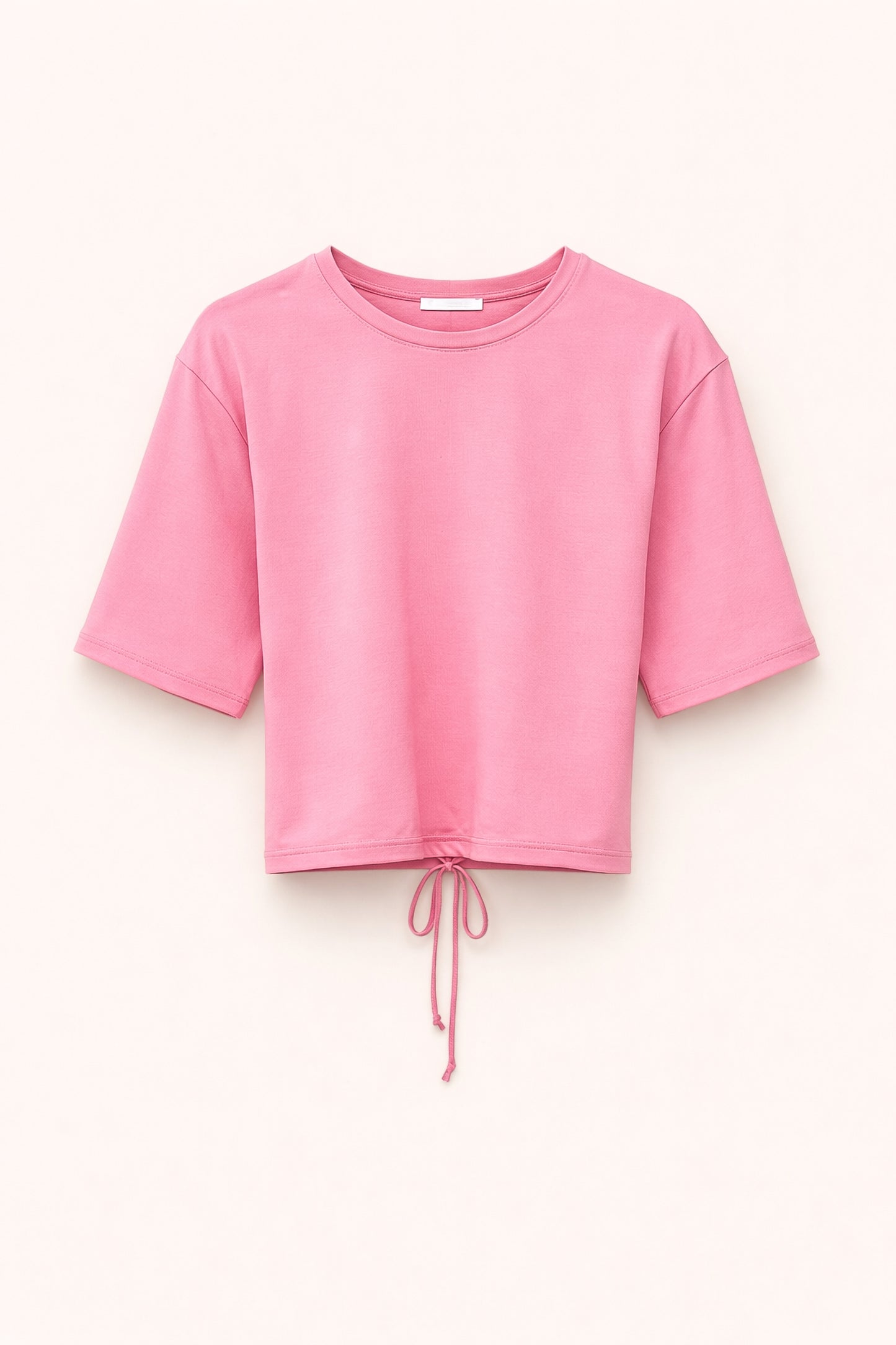 Růžové tričko s krátkým rukávem na zavazování