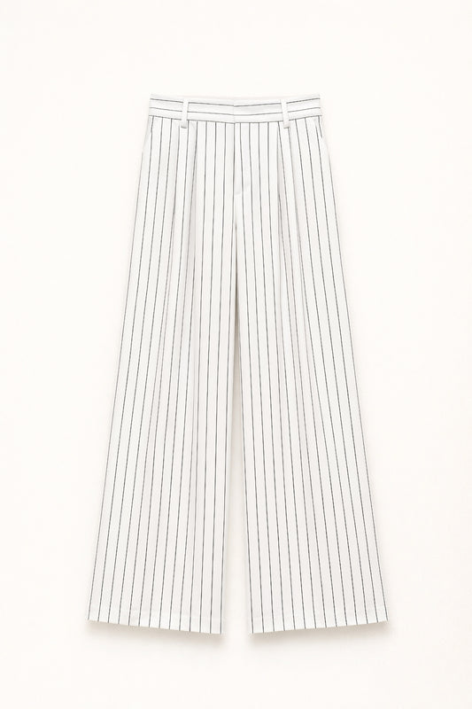 Bílé pruhované kalhoty