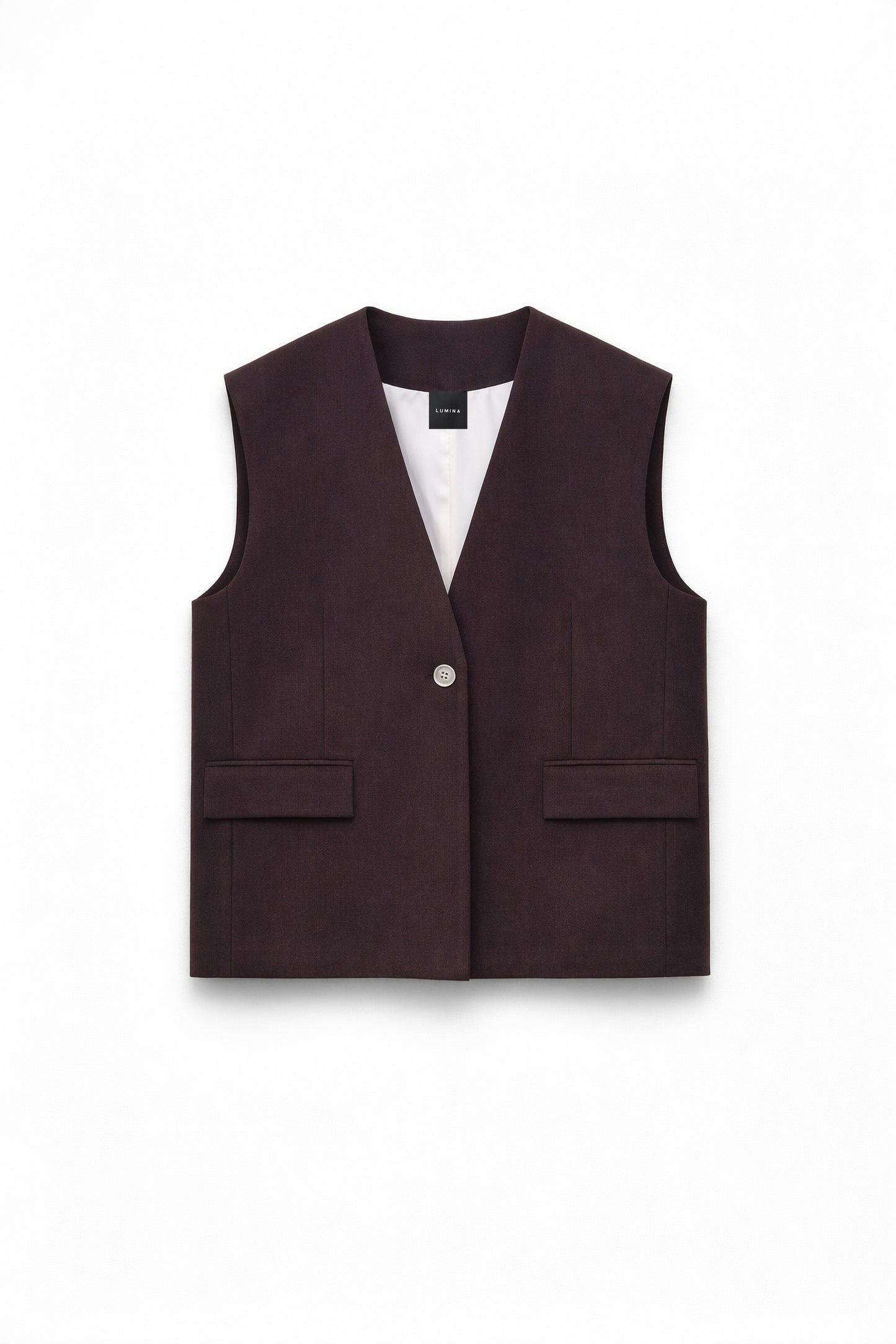 Hnědá viskózová oversized vesta